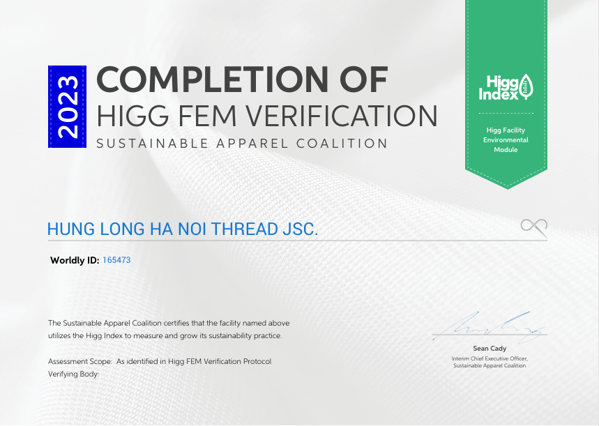 Higg Fem Certificate