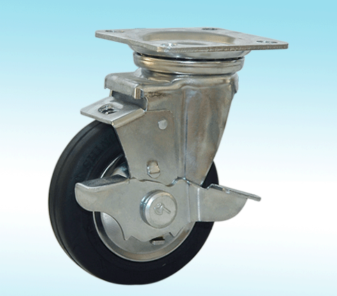 Trolley wheel with brake