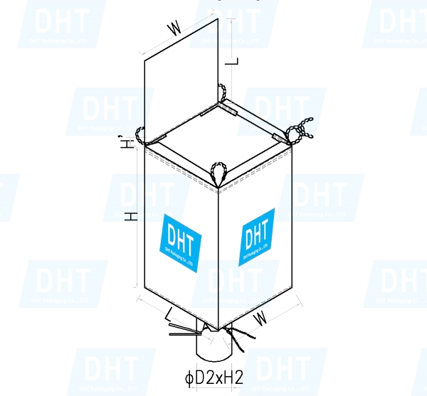 Square u-panel jumbo bag