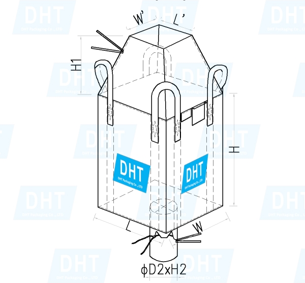Jumbo bag with trapezoidal opening mouth