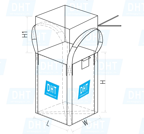 Square jumbo bag with bottom handles