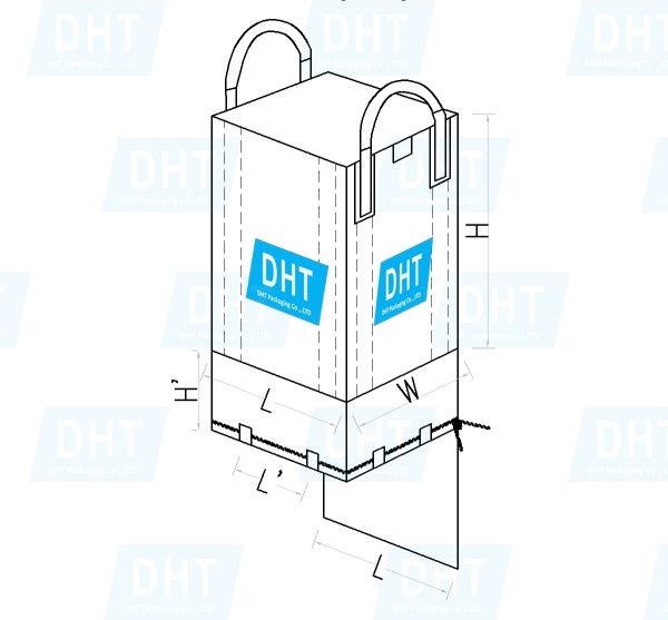 Open bottom square jumbo bag