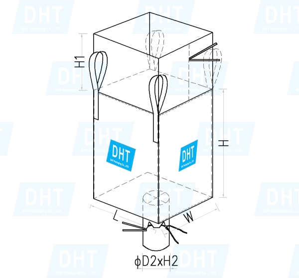 Jumbo bag with corner handles