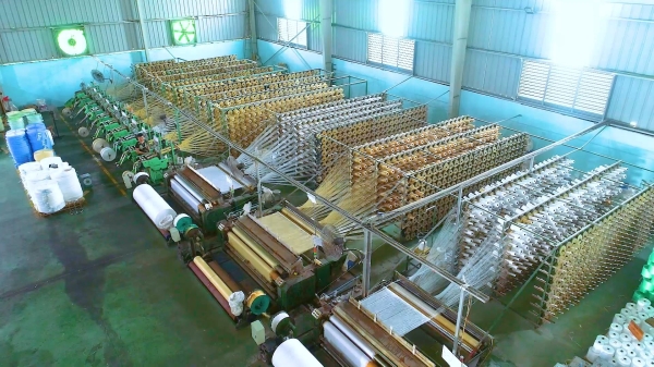 Fabric and belt weaving line