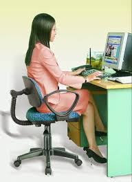 Blue swivel chair