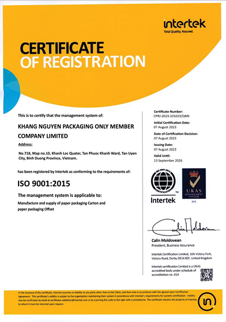Certificates