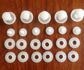 White plastic button