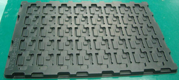 Plastic tray for electronics industry
