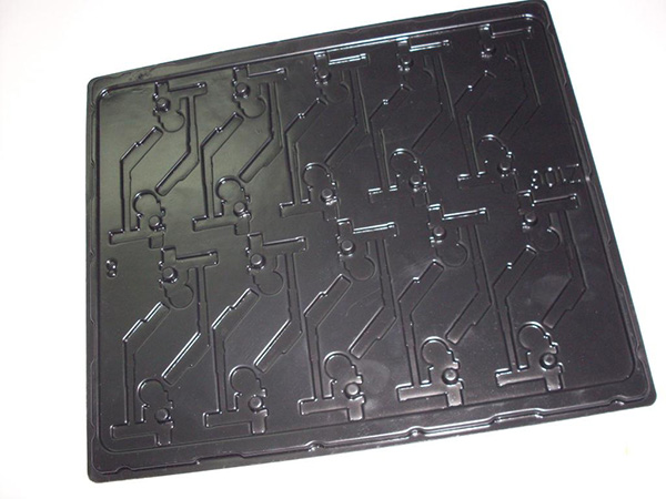 Plastic tray for electronics industry