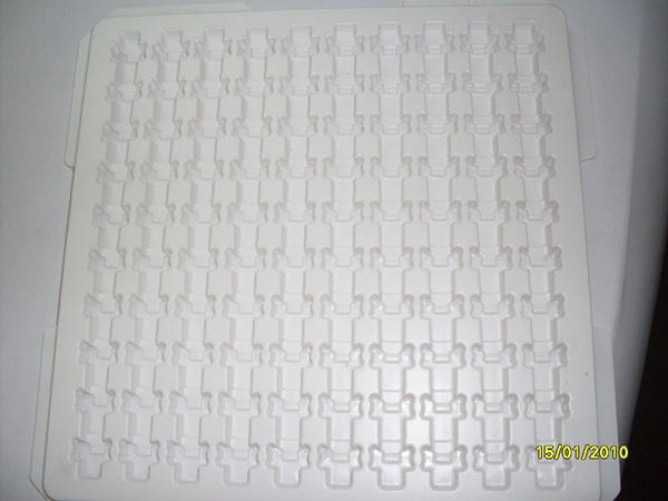 Plastic tray for electronics industry