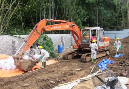 Burying waste