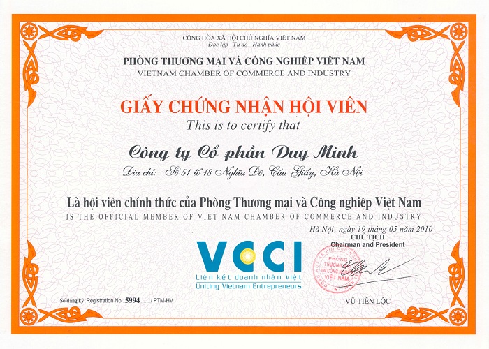 VCCI certificate