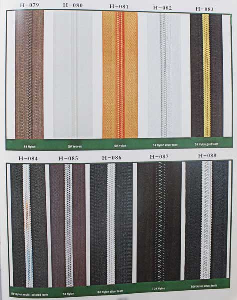 Dyed zippers