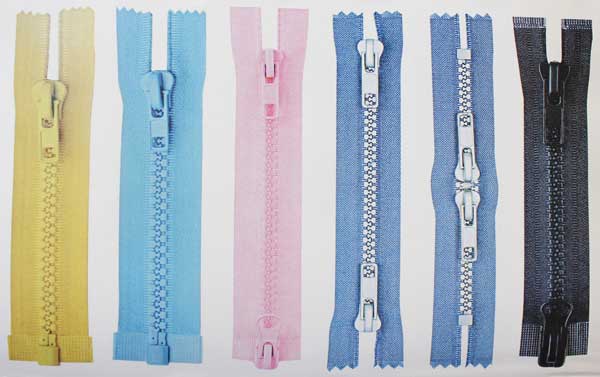 Plastic molded zippers