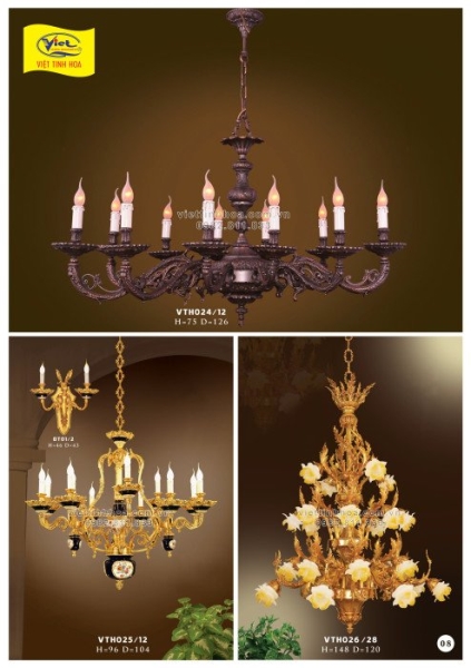 Gold Plated Bronze Chandeliers