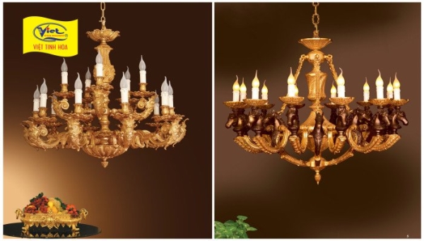 Gold Plated Bronze Chandeliers