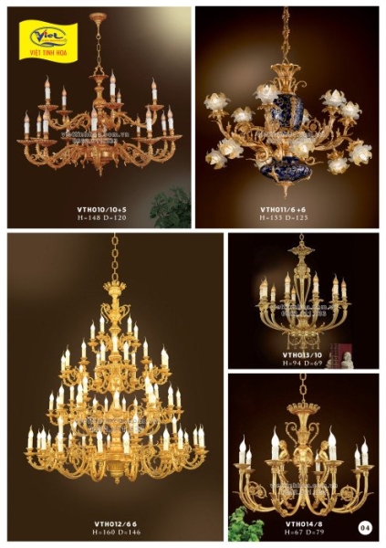 Gold Plated Bronze Chandeliers