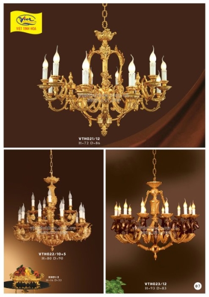 Gold Plated Bronze Chandeliers