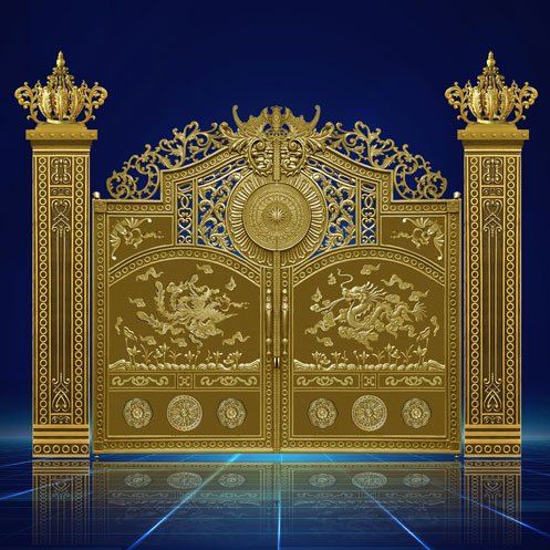 Dragon And Phoenix Cast Aluminum Gate