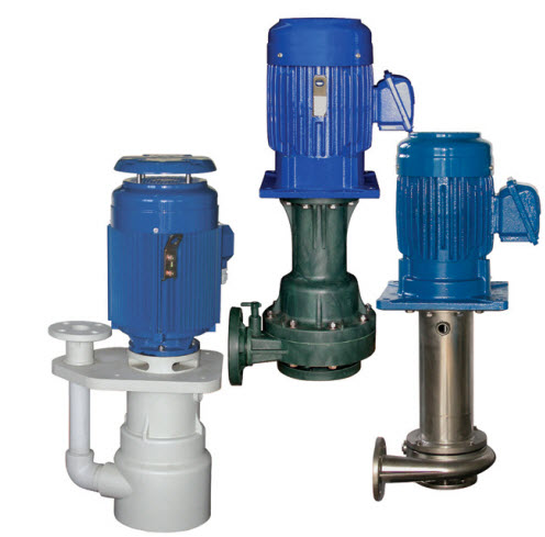 Chemical vertical sump pumps