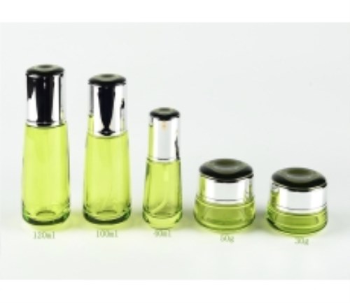 Glass cosmetic bottle set