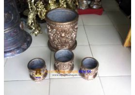 Red copper incense bowl