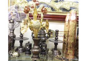 Bronze lotus vase