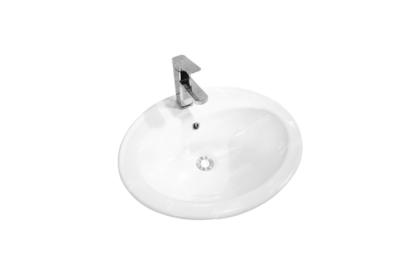 Console lavatory with opening edge - F105