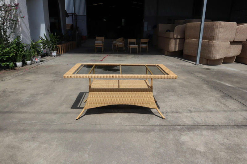 Poly rattan table and chairs