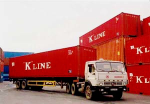 Road transport by container