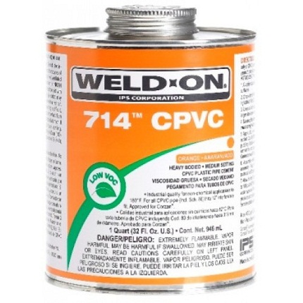 CPVC plastic pipe adhesive weld-on 714