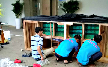 Sofa assembly at Vincom building