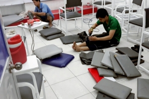 International school system chair upholstery