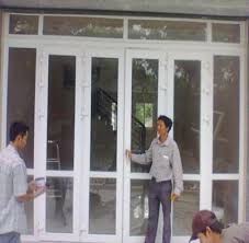Installation of glass aluminum doors