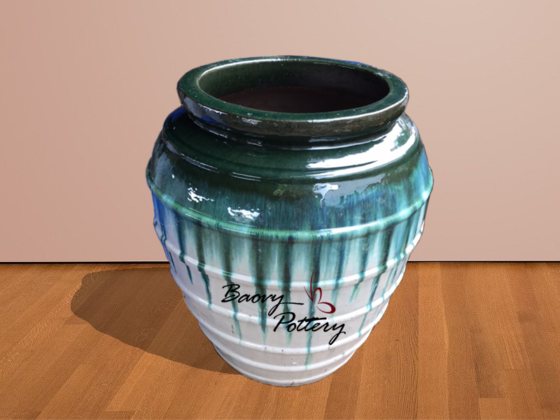Dripped Paint Ceramic Planter
