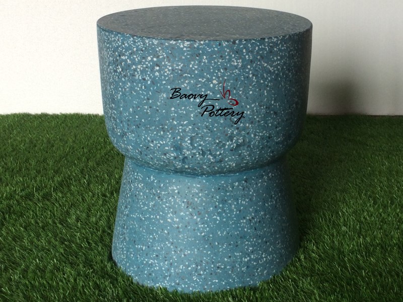 Green Terrazzo Cement Stool