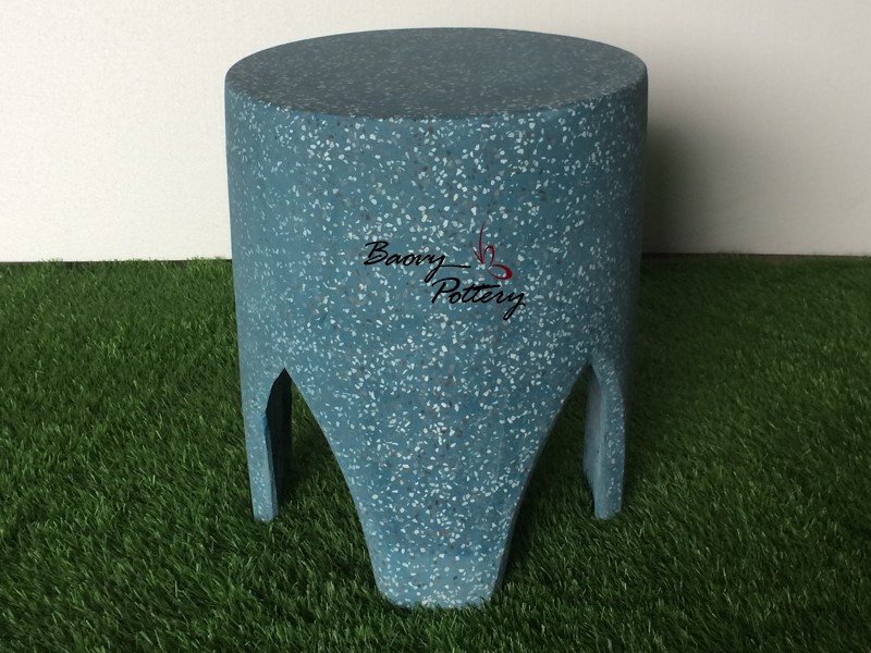 New Green Terrazzo Cement Stool
