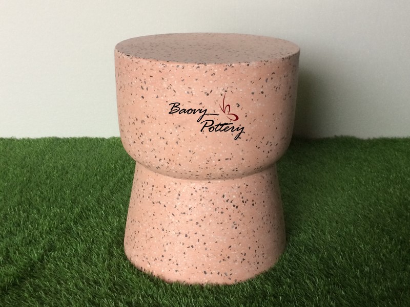Pink Terrazzo Cement Stool