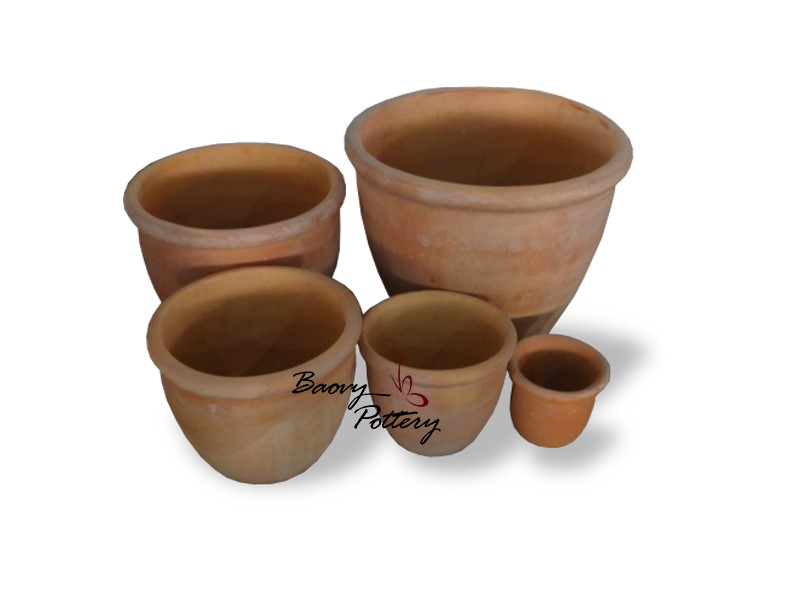 Round Bowl With Rim Terracotta Pots