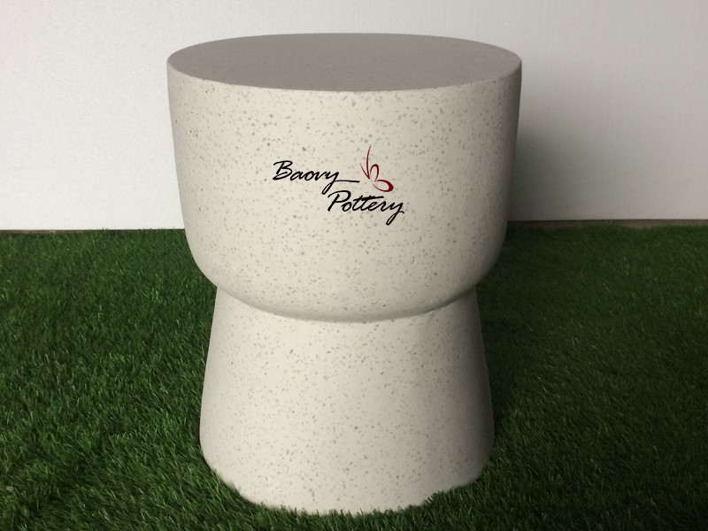 White Terrazzo Cement Stool