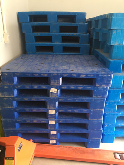 Old plastic pallets