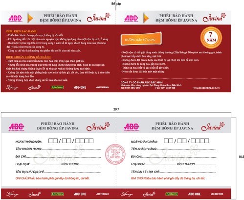 Warranty card printing