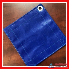 Rain tarpaulin with buttons and borders
