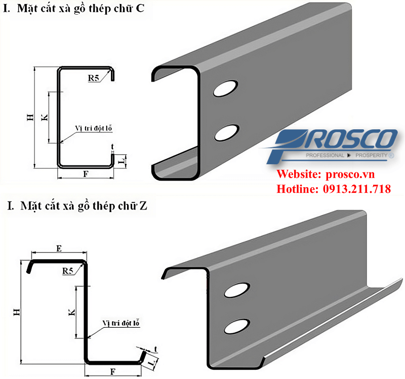C-shaped purlins