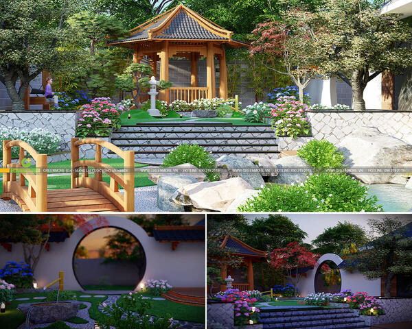 Villa garden design and construction