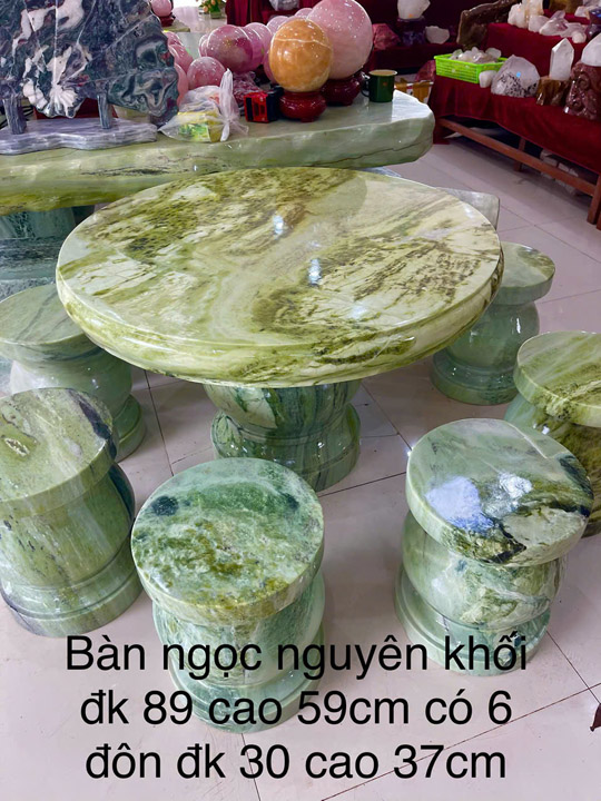 Monolithic stone table and chair set