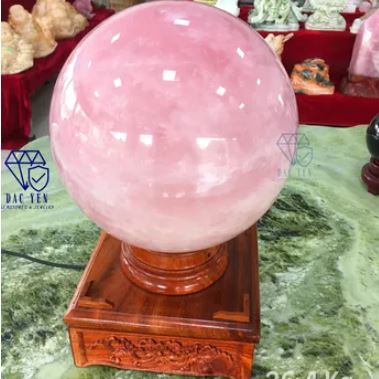 Natural pink quartz stone ball