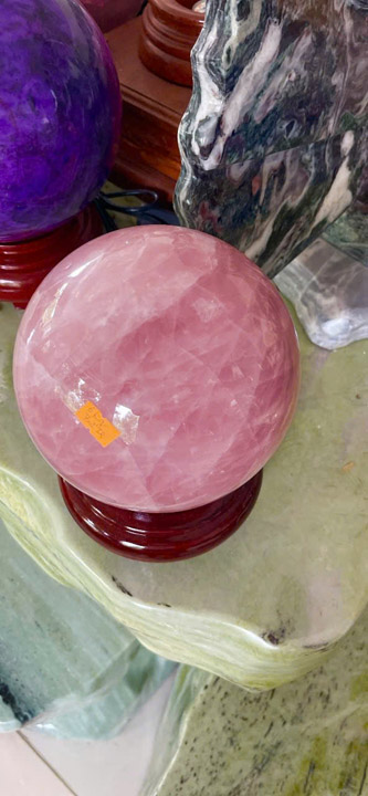 Rose quartz sphere for fire and earth elements