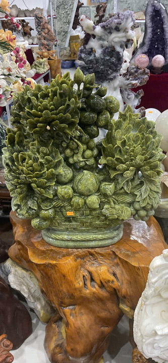 Natural green jade fruit basket
