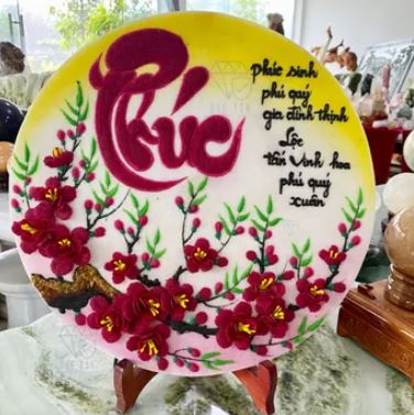 Fu-word table gemstone painting